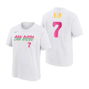 Stunning San Diego Padres #7 Ha Seong Kim 2022 City Connect Youth MLB T Shirt   White Limited stock Order now to show your love for your team