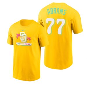 Stunning San Diego Padres #77 C.J. Abrams 2022 City Connect Men's MLB T Shirt   Yellow Hurry Exclusive offer Place your order immediately for a great jersey
