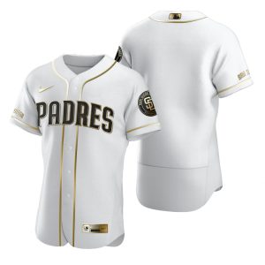 Stunning San Diego Padres Blank White Nike Men's Authentic Golden Edition MLB Jersey