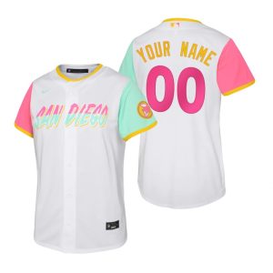 Stunning San Diego Padres Custom 2022 City Connect Youth Nike Games Jersey   White