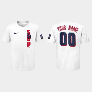 Stunning San Diego Padres Custom Youth 2021 MLB All Star Game White T Shirt