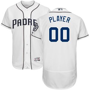 Stunning San Diego Padres Majestic Home Flex Base Authentic Collection Custom Jersey White