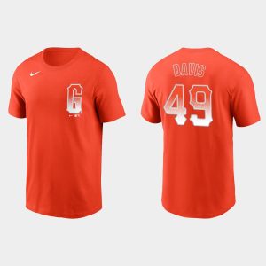 Stunning San Francisco Giants #49 Jaylin Davis Men's 2021 City Connect Practice Orange T shirt Limited stock Order now to show your love for your team