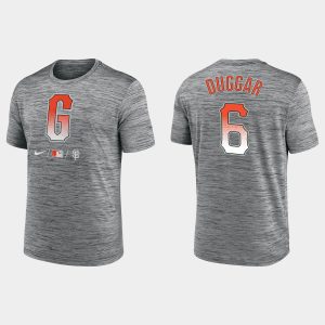 Stunning San Francisco Giants #6 Steven Duggar Men's 2021 City Connect Anthracite T shirt Sports enthusiasts seize this opportunity Order now to feel the game excitement