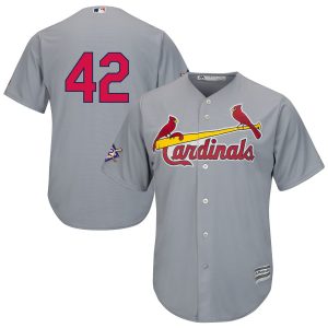 Stunning St. Louis Cardinals #42 Majestic 2019 Jackie Robinson Day Official Cool Base Jersey Gray