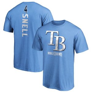 Stunning Tampa Bay Rays Blake Snell 2020 World Series Bound Name & Number T Shirt Light Blue Limited stock Order now to show your love for your team