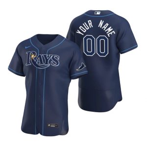 Stunning Tampa Bay Rays Custom Men's Nike Navy Alternate 2020 Authentic Team MLB Jersey