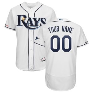 Stunning Tampa Bay Rays Majestic Home Authentic Collection Flex Base Custom Jersey White