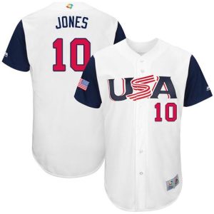 Stunning Team USA #10 Adam Jones White 2017 World MLB Classic Authentic Stitched Youth MLB Jersey Collectors this is a must have Add it to your collection by ordering