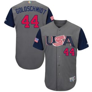 Stunning Team USA #44 Paul Goldschmidt Gray 2017 World MLB Classic Authentic Stitched MLB Jersey