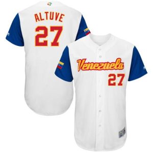 Stunning Team Venezuela #27 Jose Altuve White 2017 World MLB Classic Authentic Stitched MLB Jersey