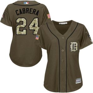 Stunning Tigers #24 Miguel Cabrera Green Salute to Service Women's Stitched MLB Jersey With high demand Don't miss out Order now to wear your team colors