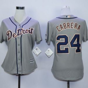 Stunning Tigers #24 Miguel Cabrera Grey Road Women's Stitched MLB Jersey For a short time available Grab yours quickly to own a team jersey