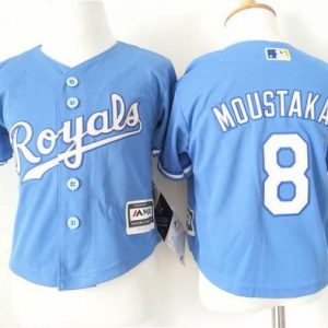 Stunning Toddler Royals #8 Mike Moustakas Light Blue Alternate 1 Cool Base Stitched MLB Jersey Sports enthusiasts seize this opportunity Order now to feel the game excitement