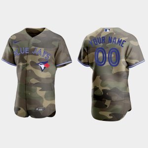 Stunning Toronto Blue Jays Custom Men's Nike 2021 Armed Forces Day Authentic MLB Jersey  Camo