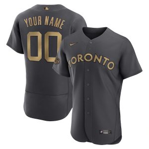 Stunning Toronto Blue Jays Custom Men's Nike Charcoal 2022 MLB All Star Game Authentic Jersey