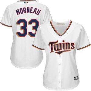 Stunning Twins #33 Justin Morneau White Home Women's Stitched MLB Jersey Limited stock Order now to show your love for your team