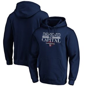 Stunning Washington Nationals Majestic 2019 National League Champions Hometown Battery Pullover Hoodie Navy