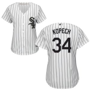 Stunning White Sox #34 Michael Kopech White(Black Strip) Home Women's Flexbase Authentic Collection Stitched MLB Jersey With high demand Don't miss out Order now to wear your team colors