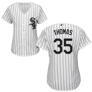 Stunning White Sox #35 Frank Thomas White(Black Strip) Home Women's Stitched MLB Jersey Collectors this is a must have Add it to your collection by ordering