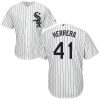 Stunning White Sox #41 Kelvin Herrera Cool Base White Stitched MLB Jersey