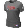 Stunning Women's Atlanta Braves Nike Short Sleeve Practice MLB T Shirt Crow Grey