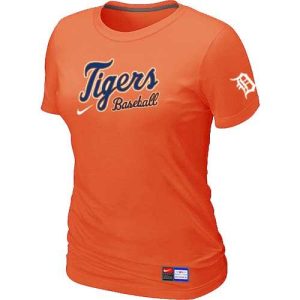 Stunning Women's Detroit Tigers Nike Short Sleeve Practice MLB T Shirt Orange