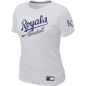 Stunning Women's MLB Kansas City Royals White Nike Short Sleeve Practice T Shirt