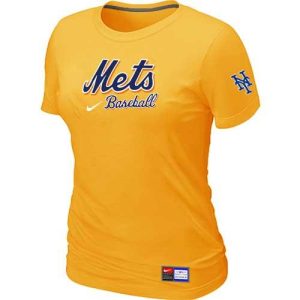 Stunning Women's New York Mets Nike Short Sleeve Practice MLB T Shirt Yellow
