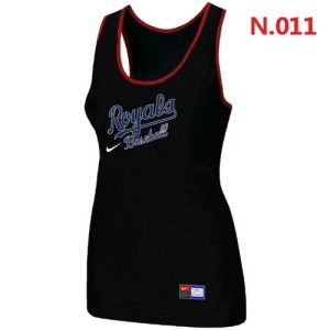 Stunning Women's Nike Kansas City Royals Tri Blend Racerback Stretch Tank Top Black