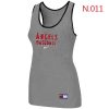 Stunning Women's Nike Los Angeles Angels Tri Blend Racerback Stretch Tank Top Light Grey