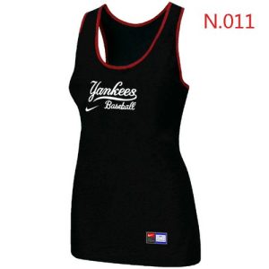 Stunning Women's Nike New York Yankees Tri Blend Racerback Stretch Tank Top Black