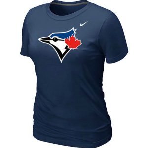Stunning Women's Nike Toronto Blue Jays Authentic Logo T Shirt Dark Blue