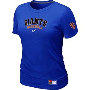 Stunning Women's San Francisco Giants Nike Short Sleeve Practice MLB T Shirt Blue