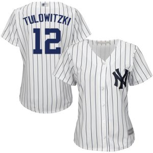 Stunning Yankees #12 Troy Tulowitzki White Strip Home Women's Stitched MLB Jersey Act fast Only a few left Secure yours today