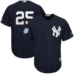 Stunning Yankees #25 Gleyber Torres Navy Blue 2019 Spring Training Cool Base Stitched MLB Jersey