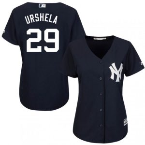 Stunning Yankees #29 Gio Urshela Navy Blue Alternate Women's Stitched MLB Jersey Sports fans this is your chance Order soon to be part of the action