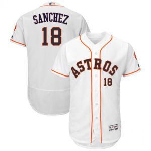 Superb Astros #18 Aaron Sanchez White Flexbase Authentic Collection Stitched MLB Jersey