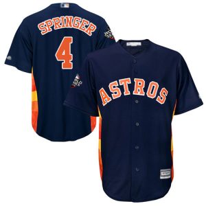 Superb Astros #4 George Springer Navy Blue Cool Base 2019 World Series Bound Stitched Youth MLB Jersey Retailers boost your inventory Order now to meet customer demand