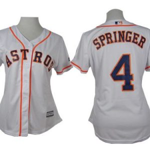 Superb Astros #4 George Springer White Home Women's Stitched MLB Jersey Act fast Only a few left Secure yours today
