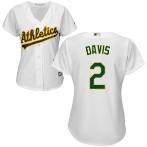 Superb Athletics #2 Khris Davis White Home Women's Stitched MLB Jersey Hurry Exclusive offer Place your order immediately for a great jersey