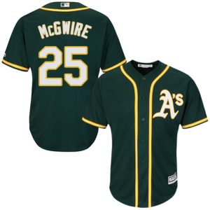 Superb Athletics #25 Mark McGwire Green Cool Base Stitched Youth MLB Jersey Act fast Only a few left Secure yours today