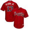 Superb Atlanta Braves #13 Ronald Acuna Jr. Majestic 2019 Alternate Official Cool Base Player Jersey Scarlet