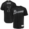 Superb Atlanta Braves #7 Dansby Swanson Dans Majestic 2019 Players' Weekend Flex Base Authentic Player Jersey Black