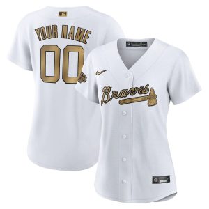 Fantastic Atlanta Braves Custom Men's Nike White 2022 MLB All Star Game Replica Jersey