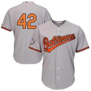 Superb Baltimore Orioles #42 Majestic 2019 Jackie Robinson Day Official Cool Base Jersey Gray