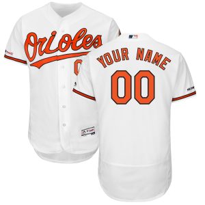 Superb Baltimore Orioles Majestic Home Flex Base Authentic Collection Custom Jersey White