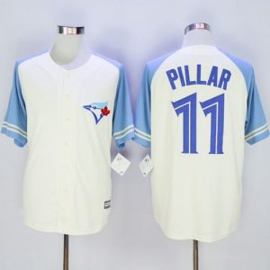 Superb Blue Jays #11 Kevin Pillar Cream/Blue Exclusive New Cool Base Stitched MLB Jersey