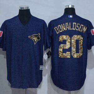 Superb Blue Jays #20 Josh Donaldson Denim Blue Salute to Service Stitched MLB Jersey