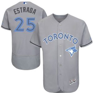 Superb Blue Jays #25 Marco Estrada Grey Flexbase Authentic Collection Father's Day Stitched MLB Jersey